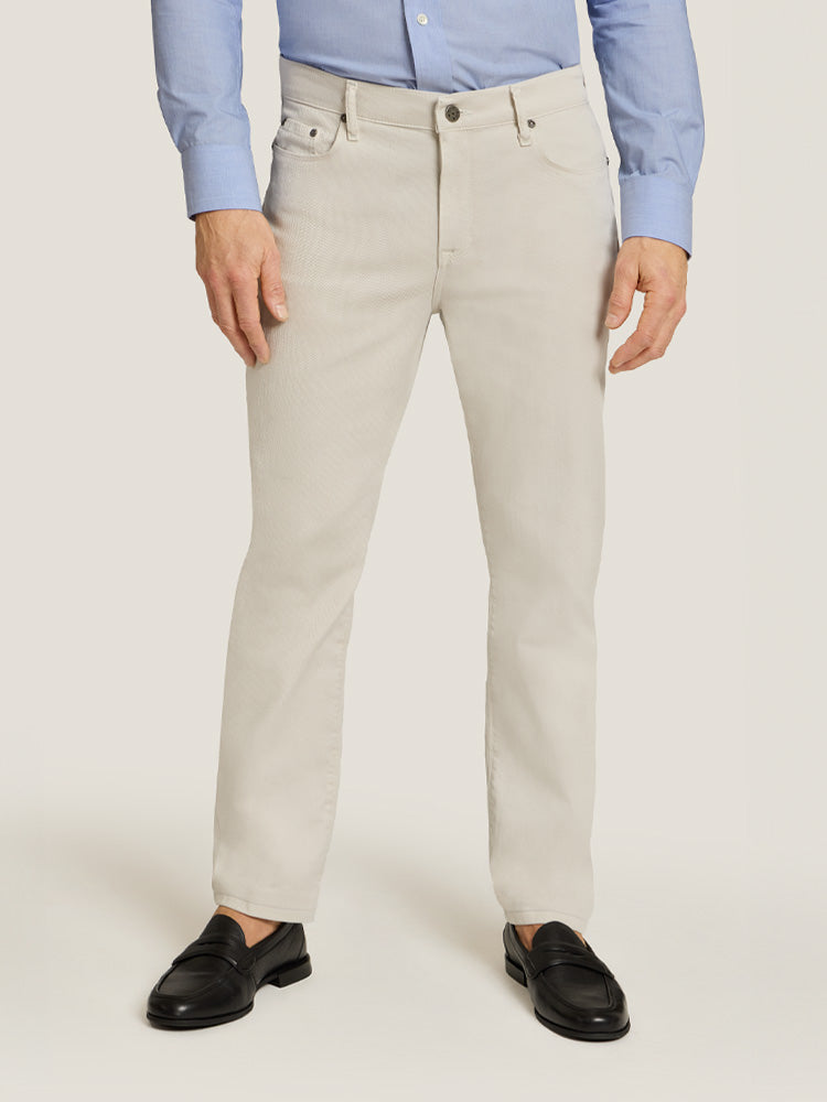 Men wearing Chalk Slim Mercer Jeans