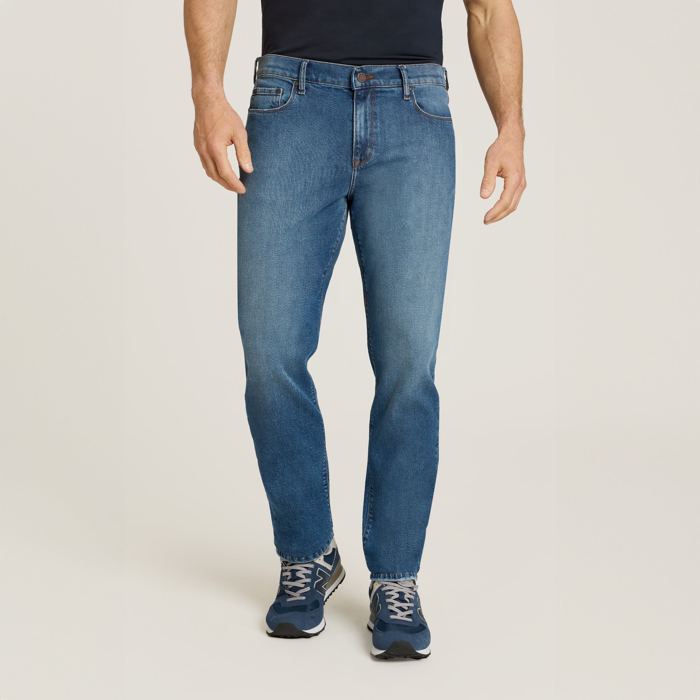 Men wearing Light/Medium Blue Slim Ridge Jeans