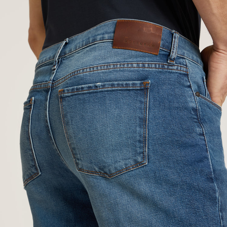 Men wearing Light/Medium Blue Slim Ridge Jeans