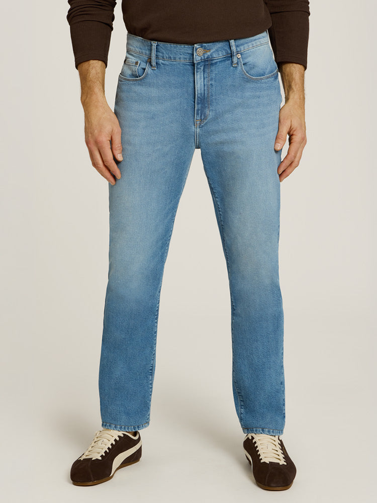 Men wearing Light Blue Slim Ridge Jeans
