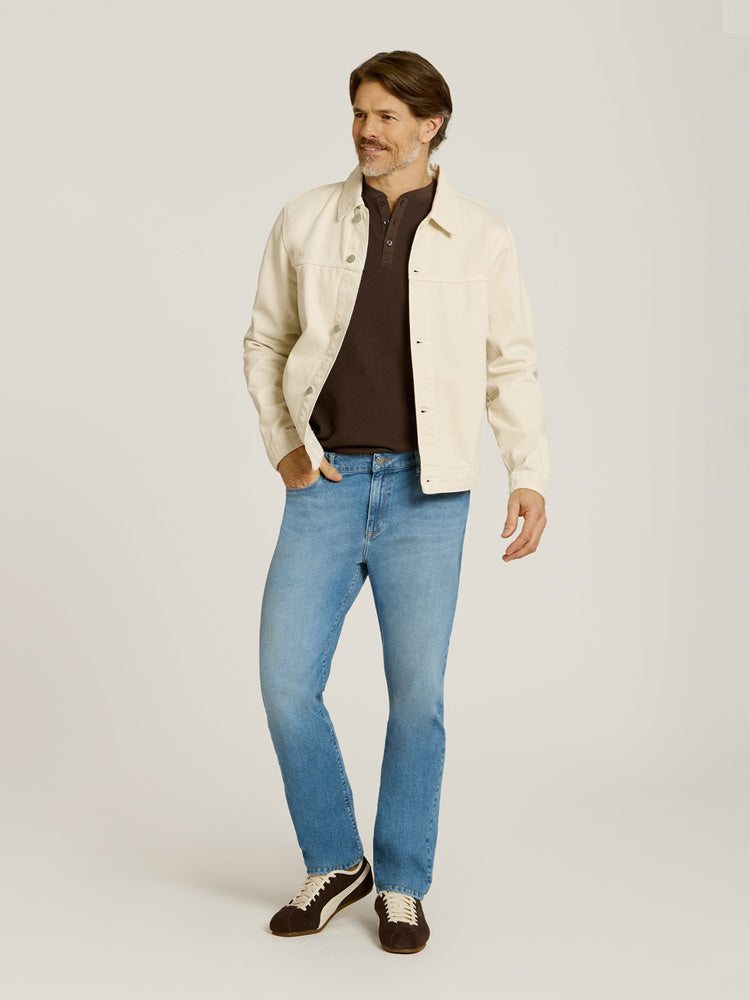 Men wearing Light Blue Slim Ridge Jeans