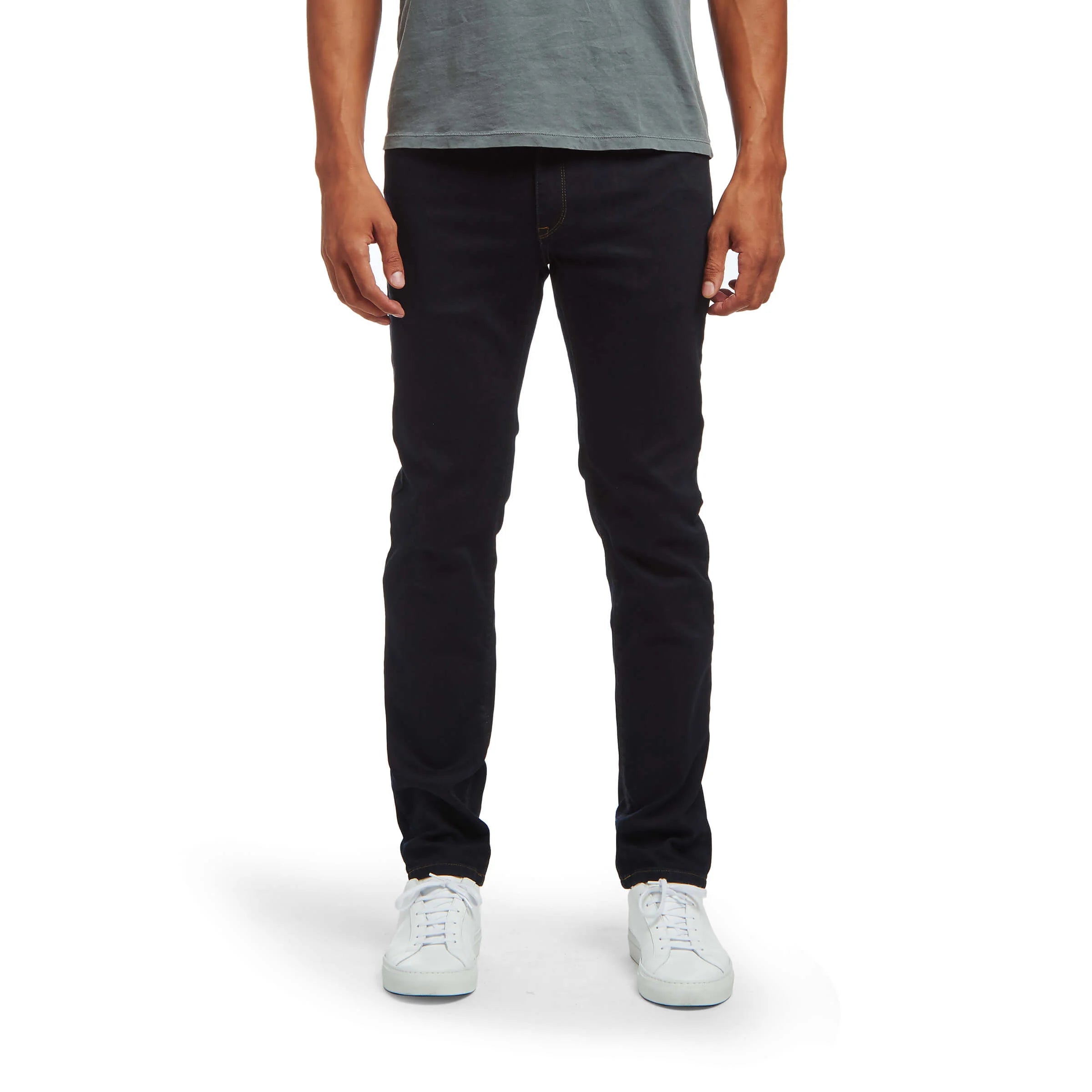 Men wearing Wooster Dark Blue Mott&Bow | Slim Staple Jeans tt jeans