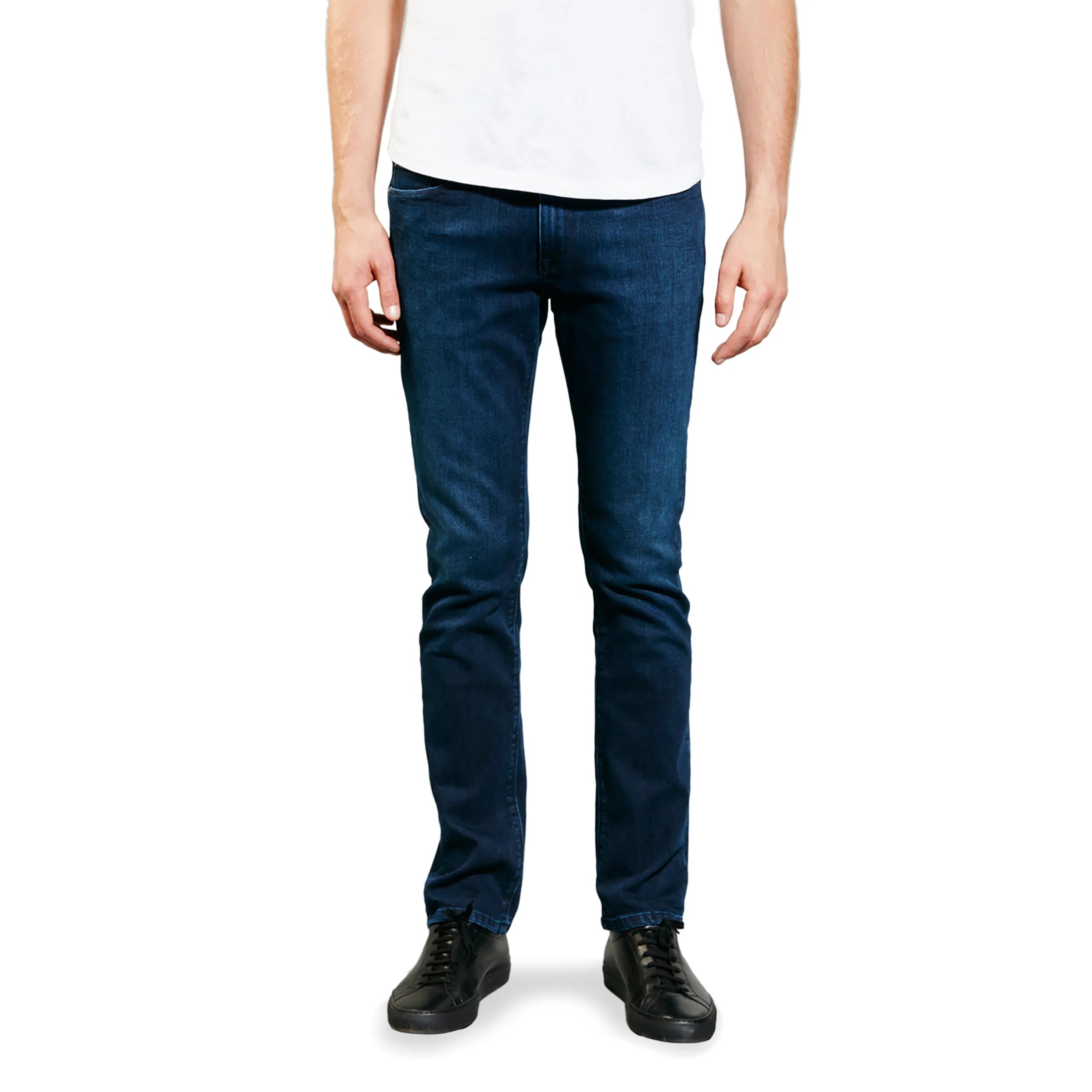 Men wearing Wooster Dark Blue Mott&Bow | Slim Staple Jeans tt jeans