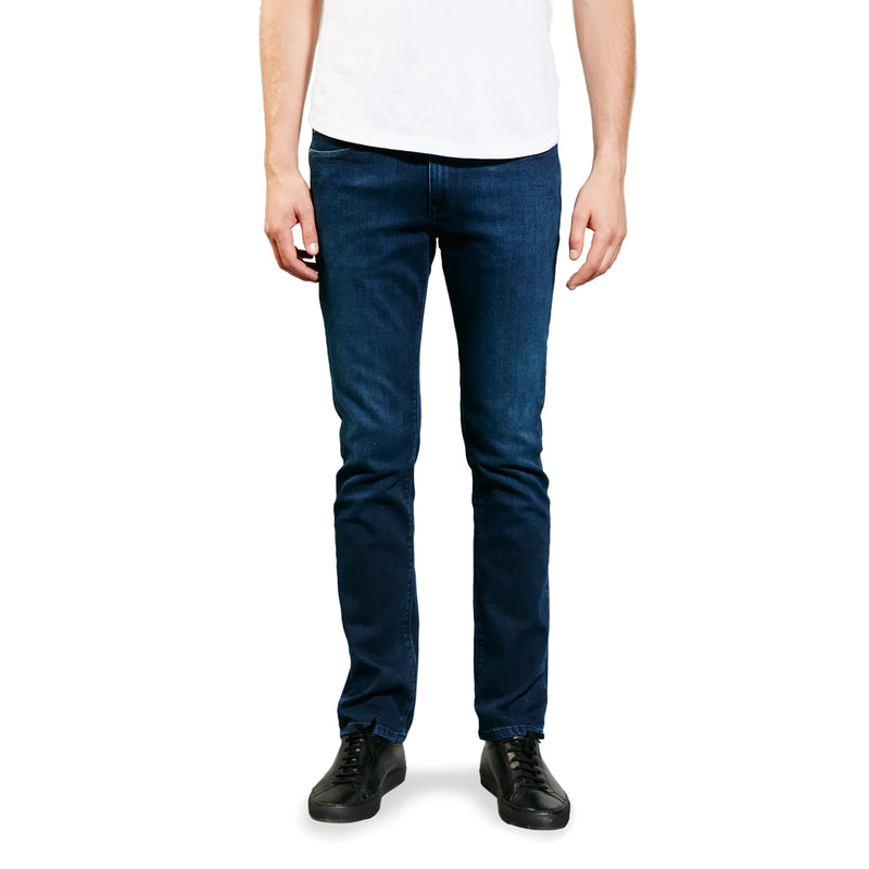 Men wearing Wooster Dark Blue Mott&Bow | Slim Staple Jeans tt jeans