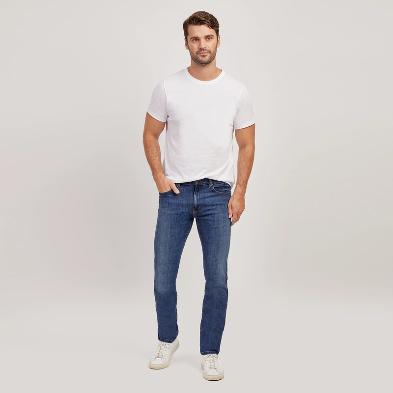 Men wearing Wooster Dark Blue Mott&Bow | Slim Staple Jeans tt jeans