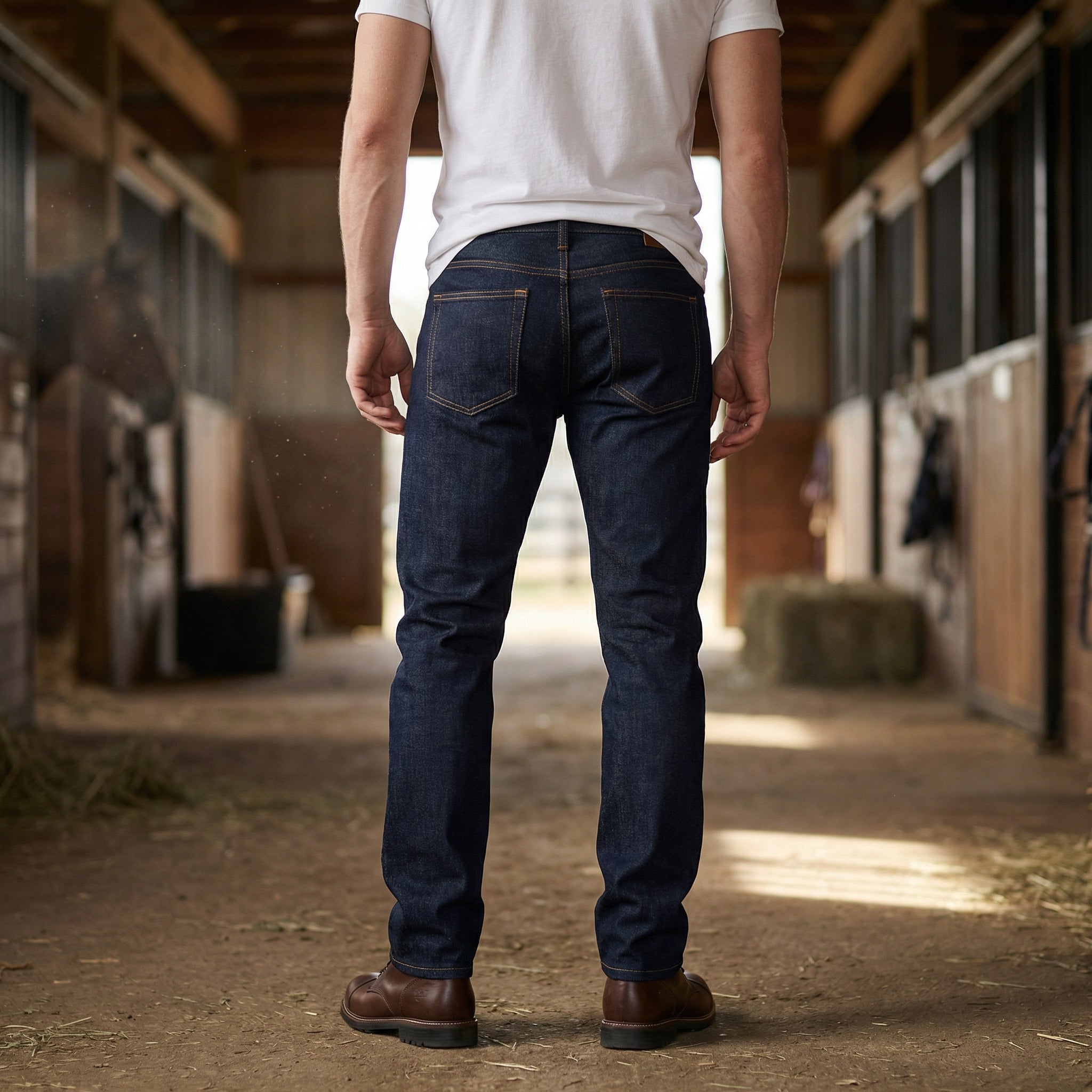 Men wearing Dark Blue Straight Crosby Jeans