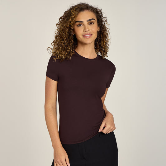 Second Skin Crew Tee Espresso Crew tees