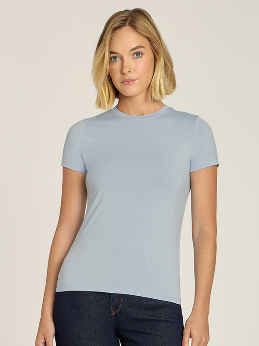 Second Skin Crew Tee Ice Blue Crew tees