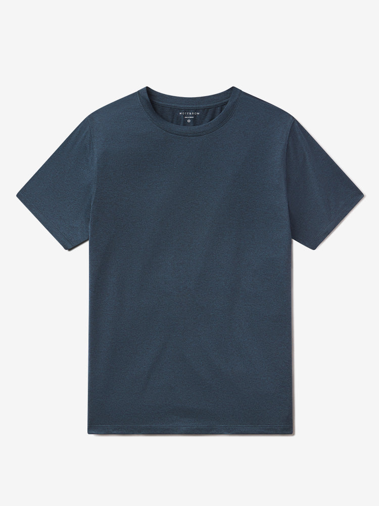 Men wearing Teal Heather Tech Tee