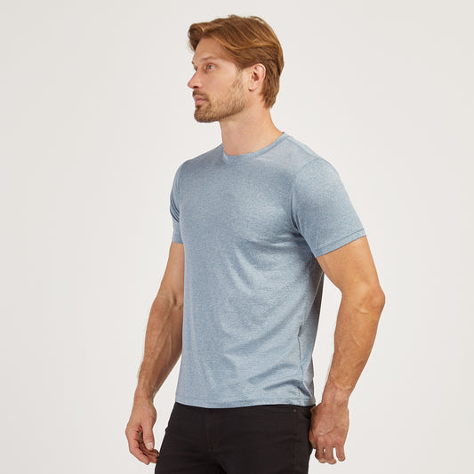 Tech Tee Sky Blue Heather Crew tees