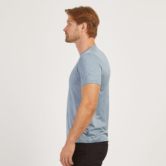 Tech Tee Sky Blue Heather Crew tees