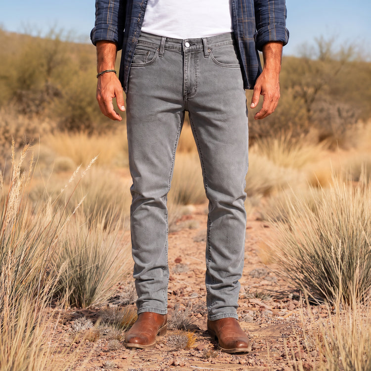 Men wearing Gris claro Straight Stone Jeans