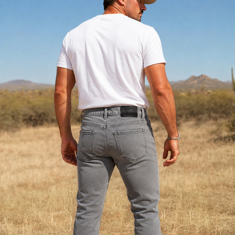 Men wearing Gris claro Straight Stone Jeans