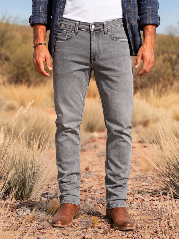 Men wearing Gris claro Straight Stone Jeans
