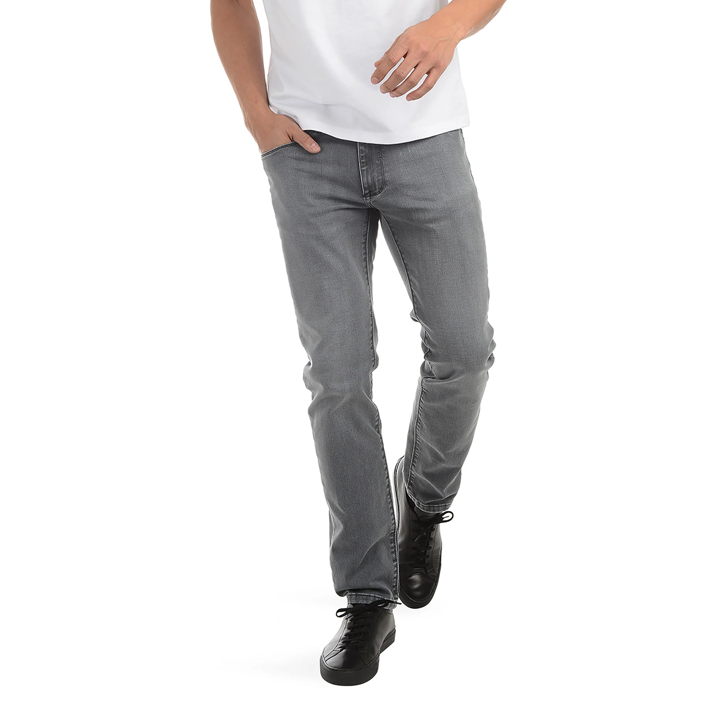 Men wearing Stone Medium Gray Mott&Bow | Slim Stone Jeans tt jeans