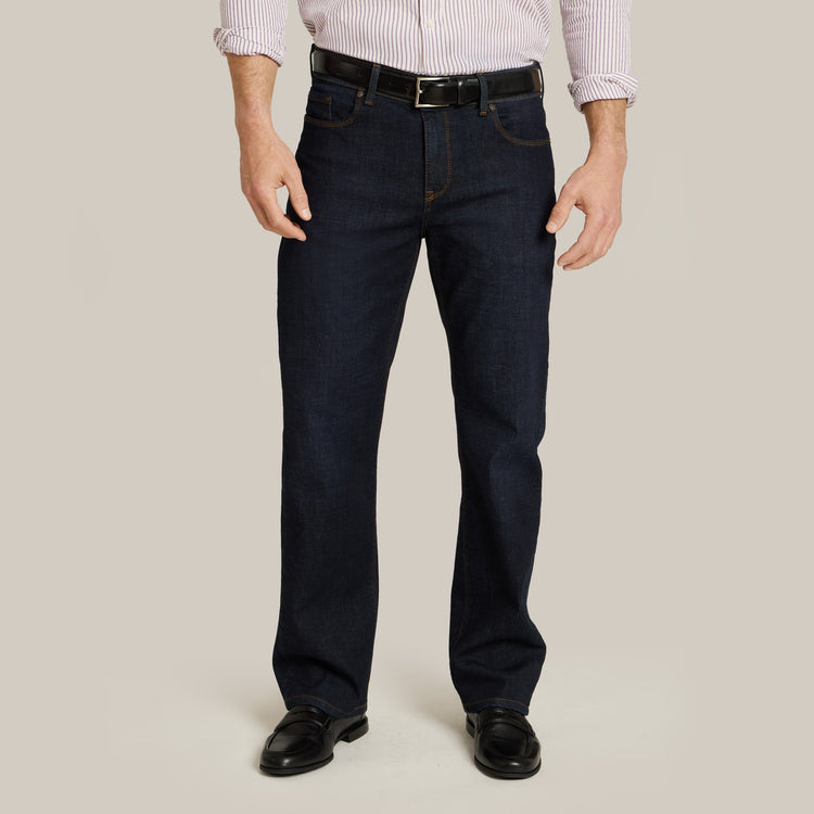 Men wearing Dark Blue Straight Crosby Jeans
