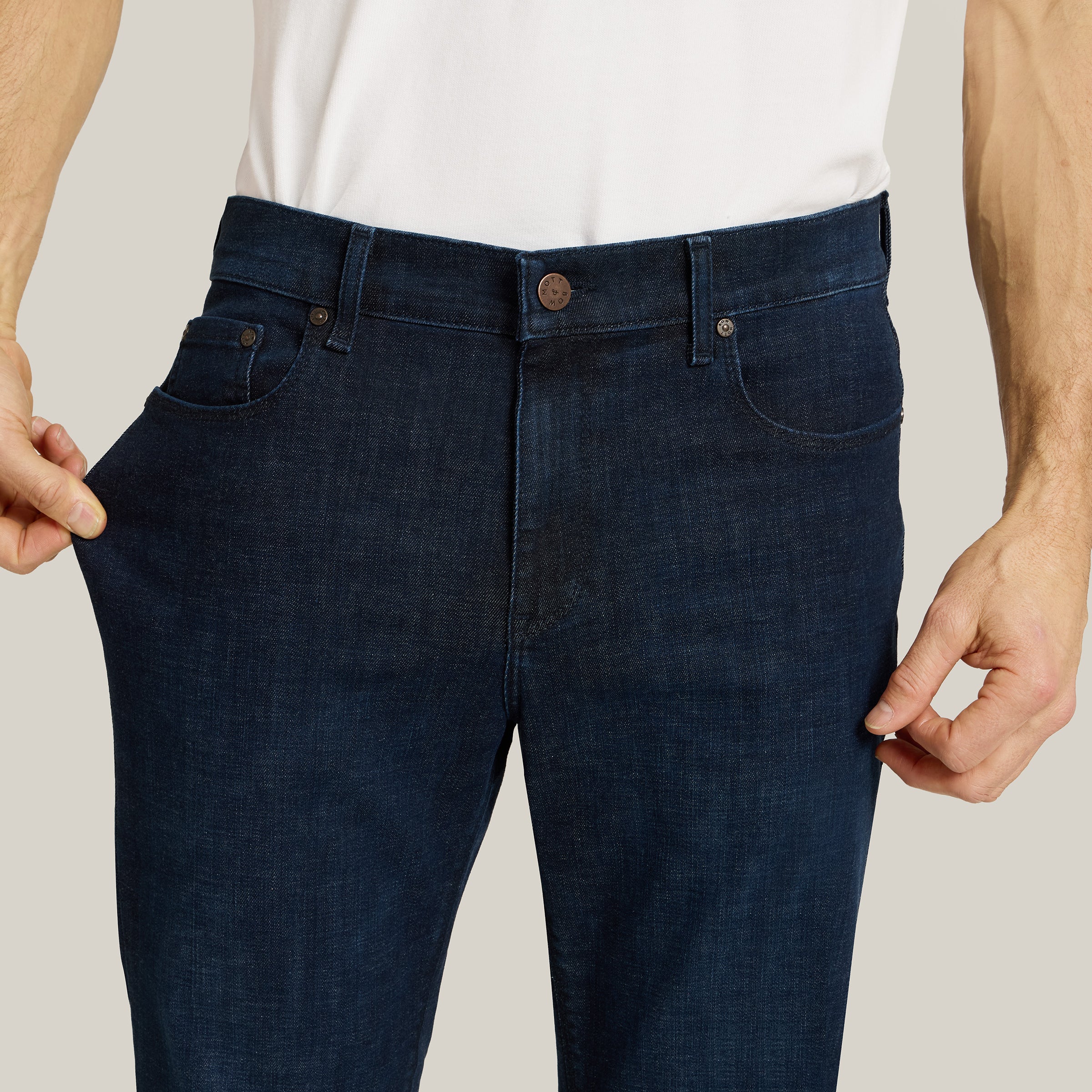 Men wearing Medium/Dark Blue Straight Crosby Jeans