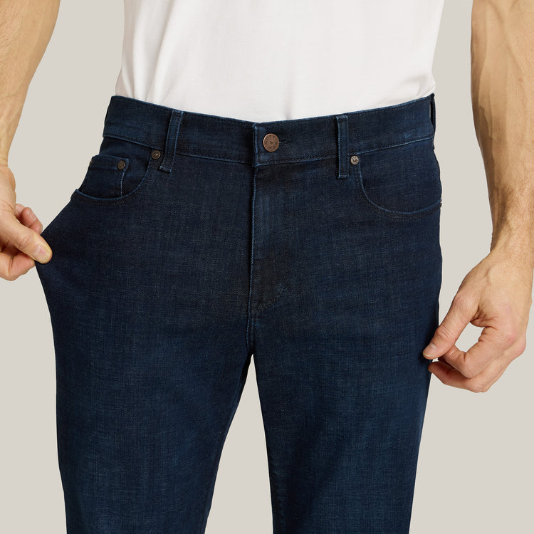 Men wearing Medium/Dark Blue Straight Crosby Jeans