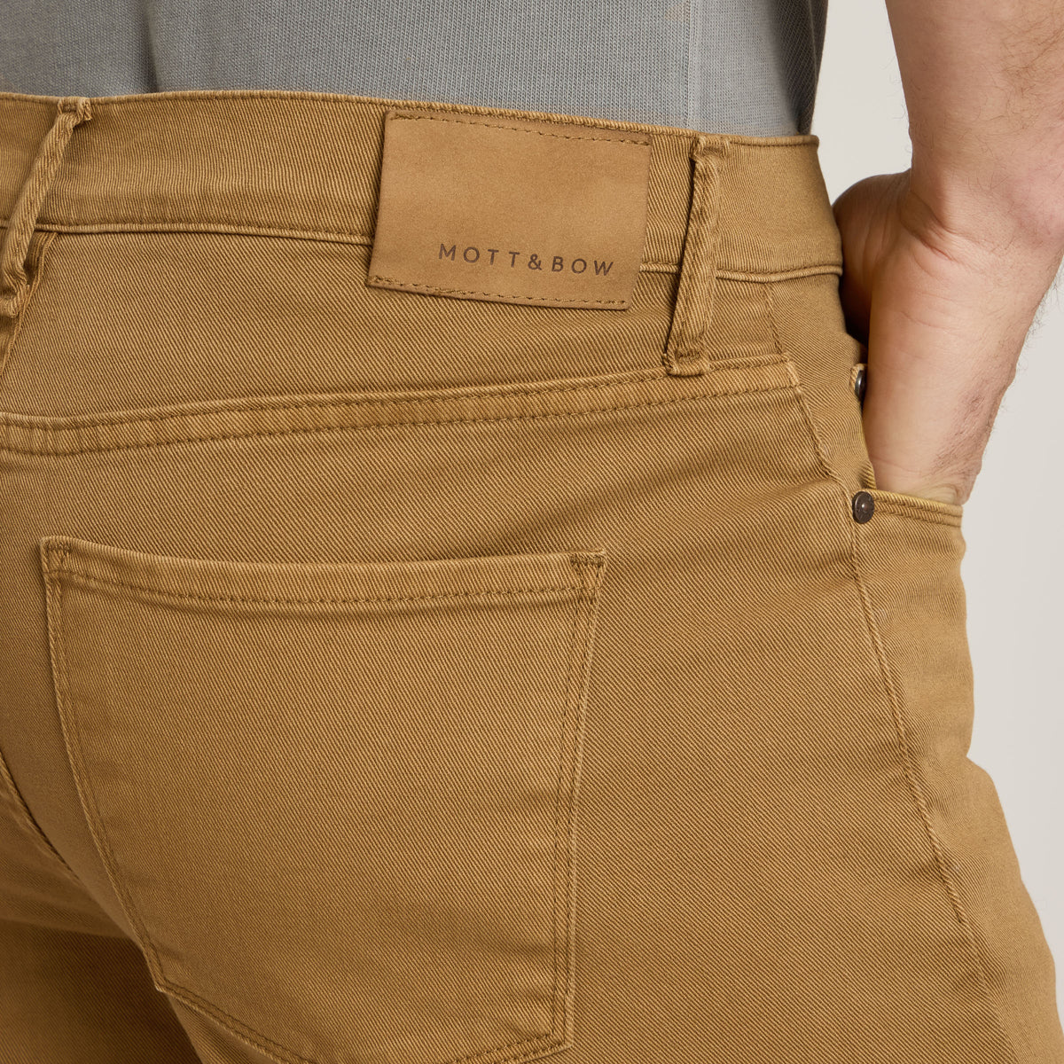 Men wearing Kaki Straight Mercer Jeans