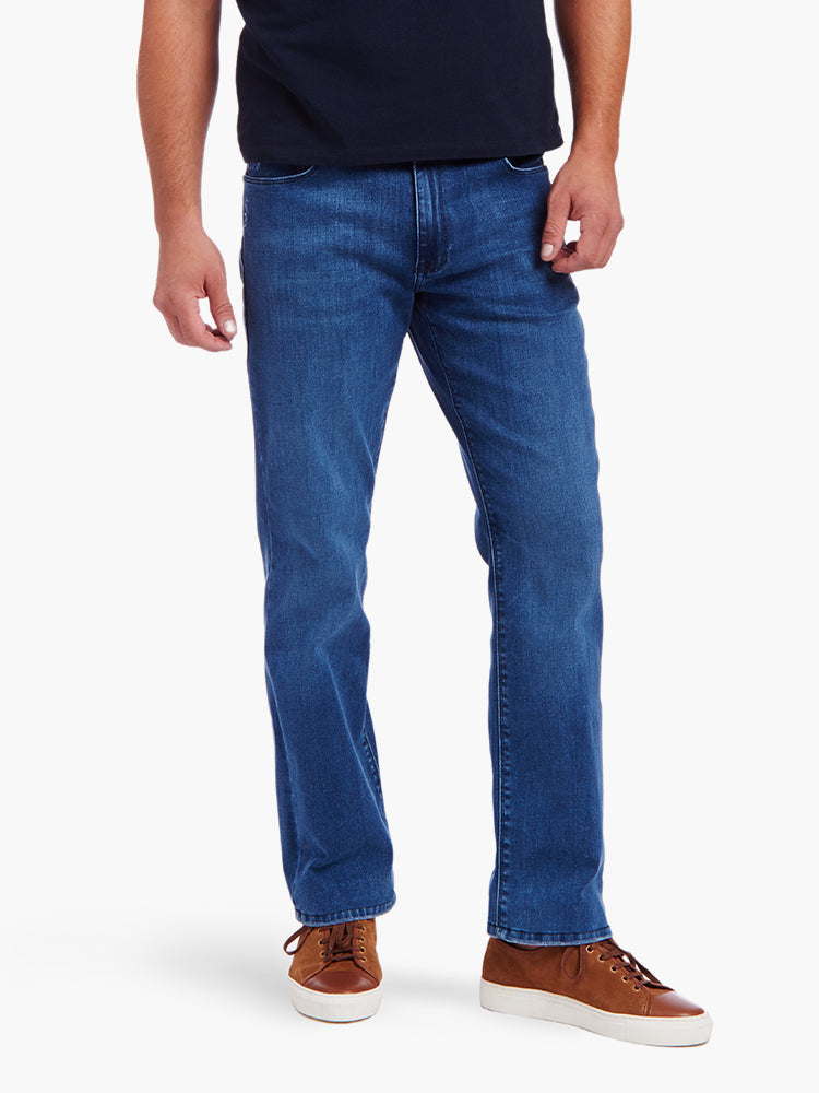 Men wearing Medium Blue Straight Staple Jeans