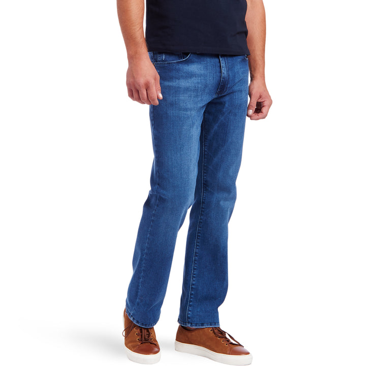 Men wearing Medium Blue Straight Staple Jeans