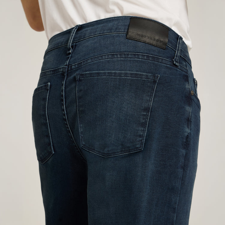 Men wearing Medium/Dark Blue Straight Staple Jeans