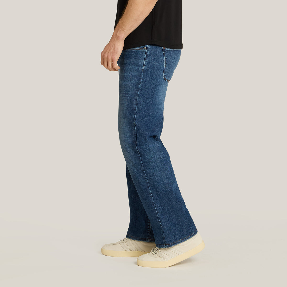 Men wearing Light/Medium Blue Straight Wooster Jeans