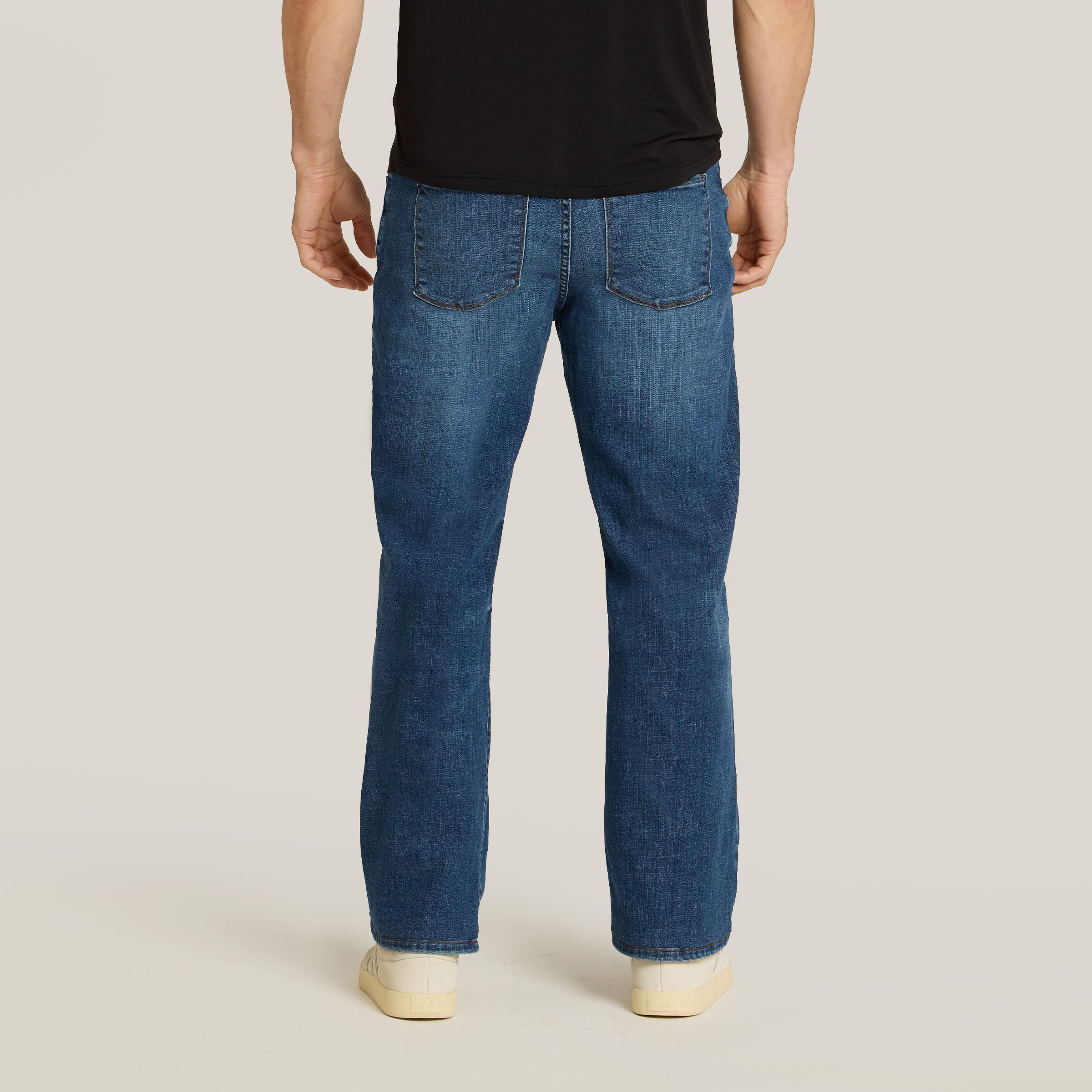 Men wearing Light/Medium Blue Straight Wooster Jeans