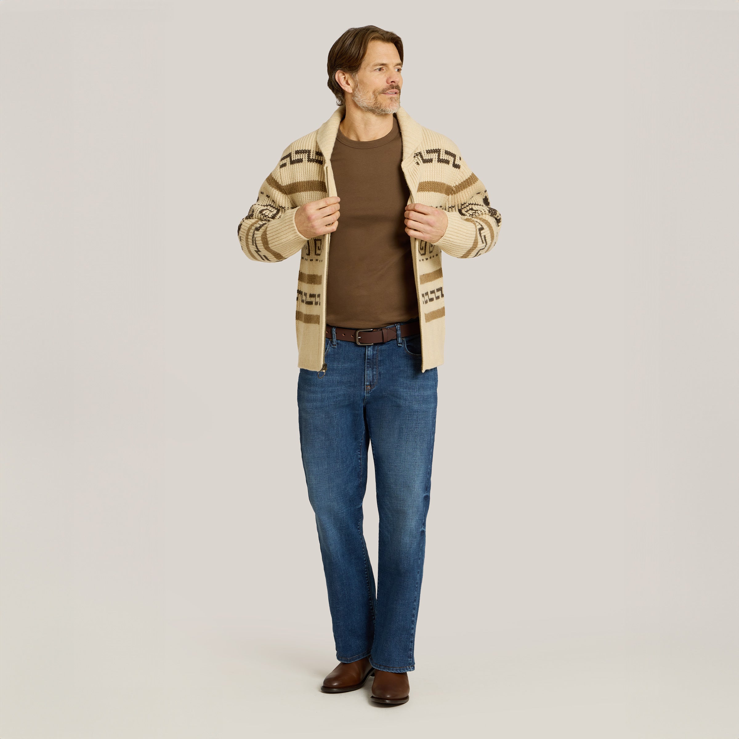 Men wearing Light/Medium Blue Straight Wooster Jeans