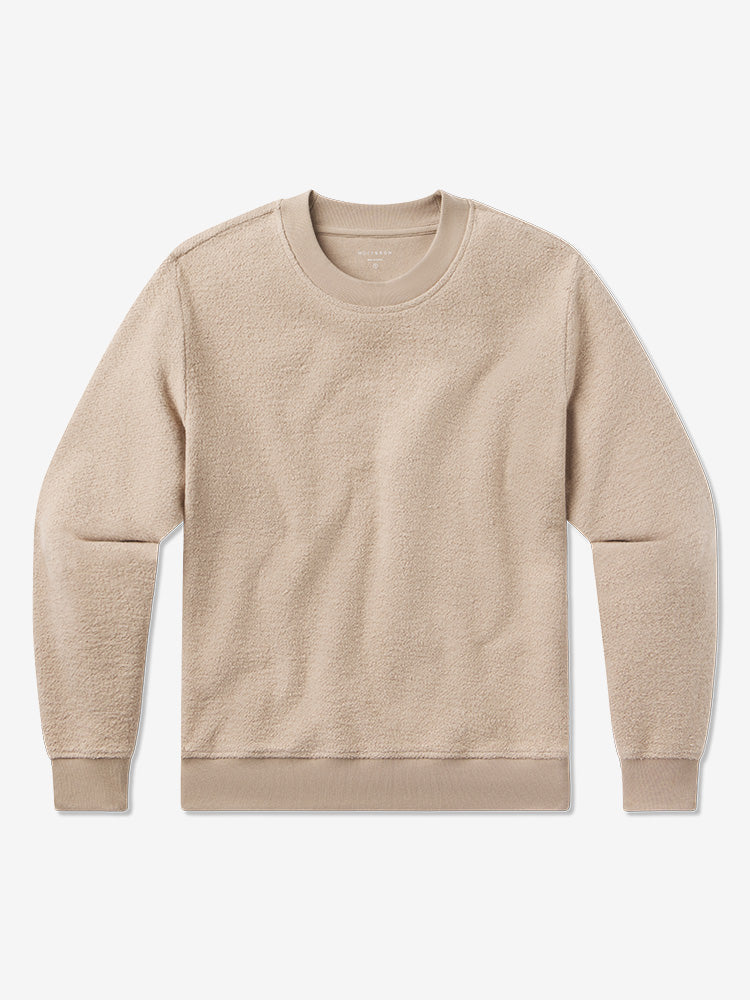 Women wearing Caramel Crew Neck Fleece Sweatshirt