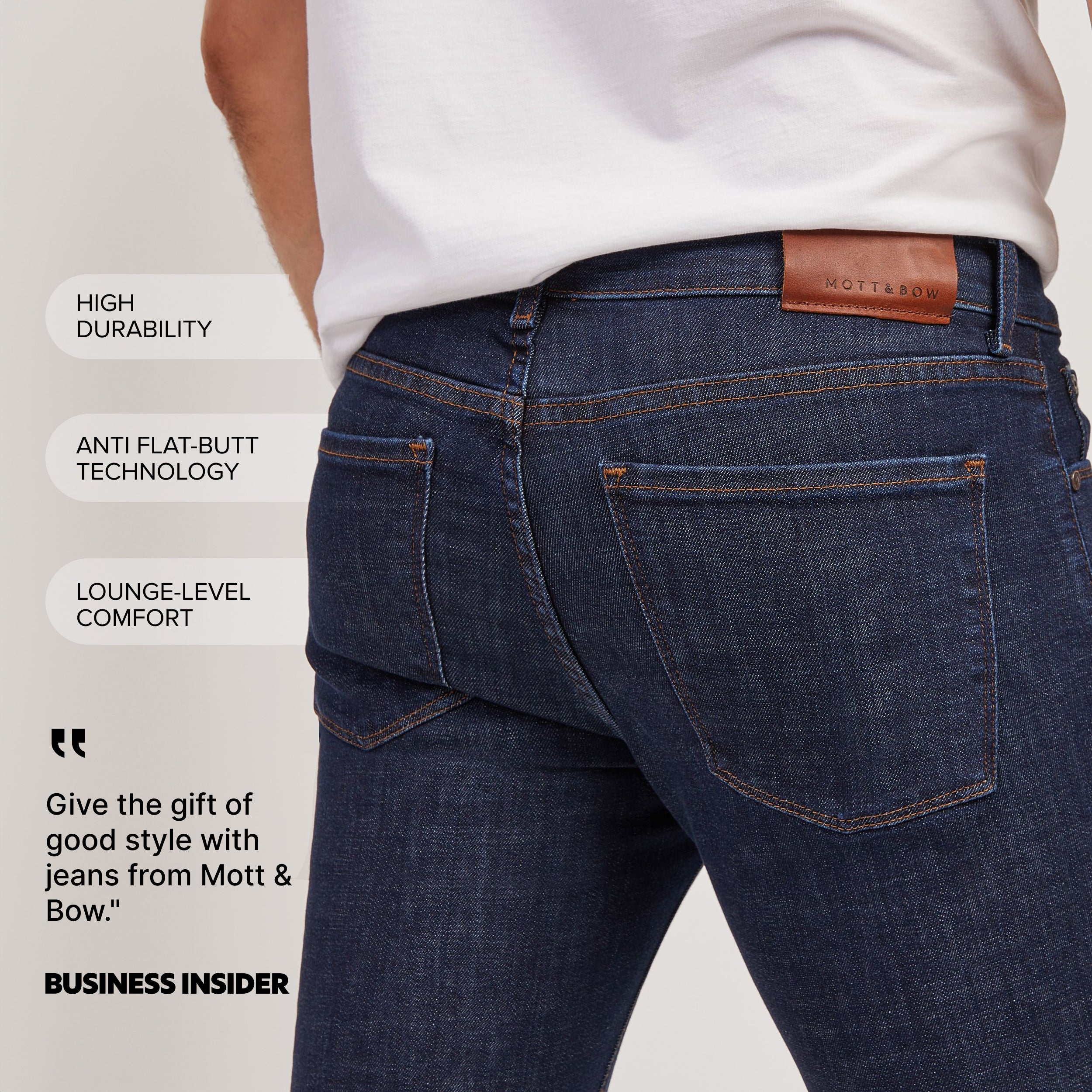 Men wearing Dark Blue Slim Wooster Jeans