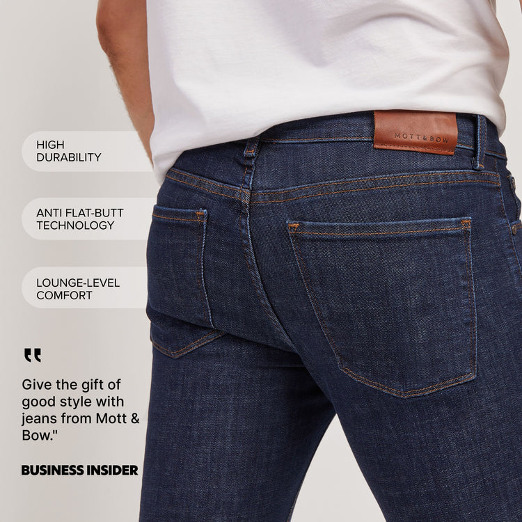 Men wearing Dark Blue Slim Wooster Jeans