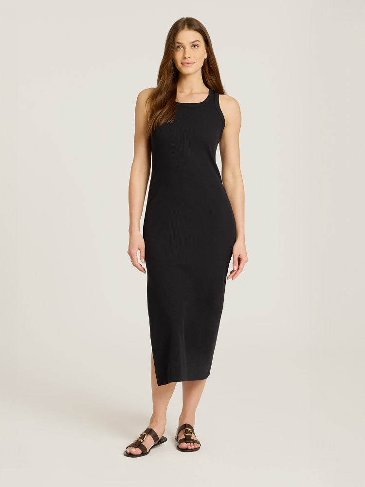 rib dress Tank Beatrix Pinafore Dress Blue SM-D20427A-BLUE the Charlie is completely Color:M-Cabernet