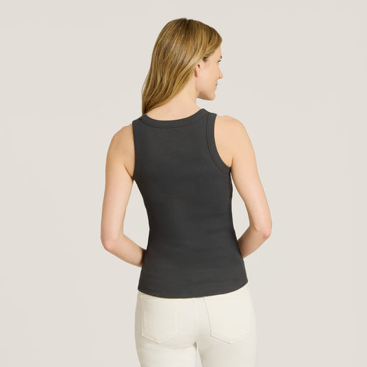 Rib Tank Dark Gray Tank tees