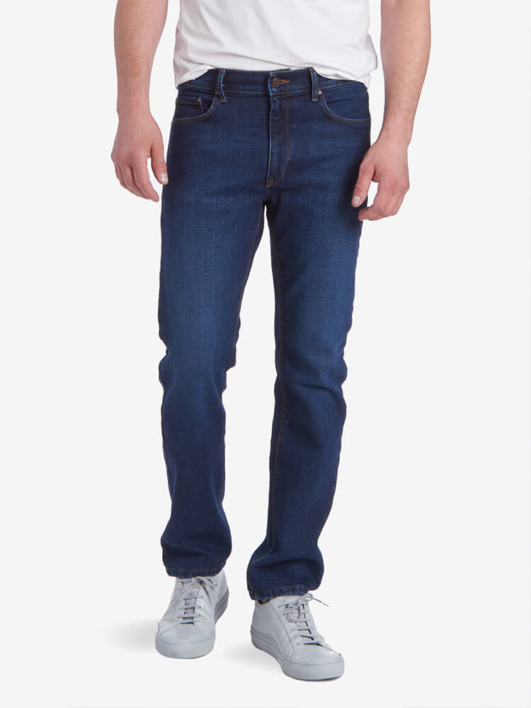 Men wearing Medium/Dark Blue Slim Grand Jeans