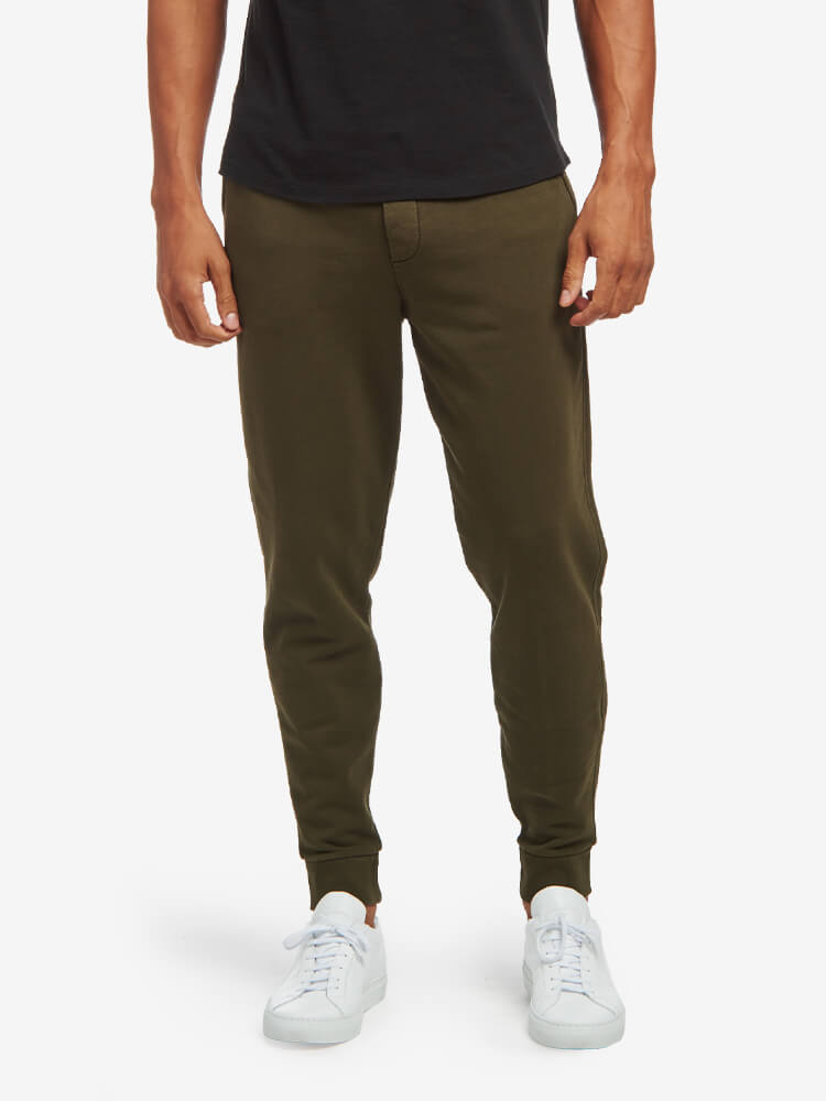 Men wearing Military Green The French Terry Sweatpant Hooper