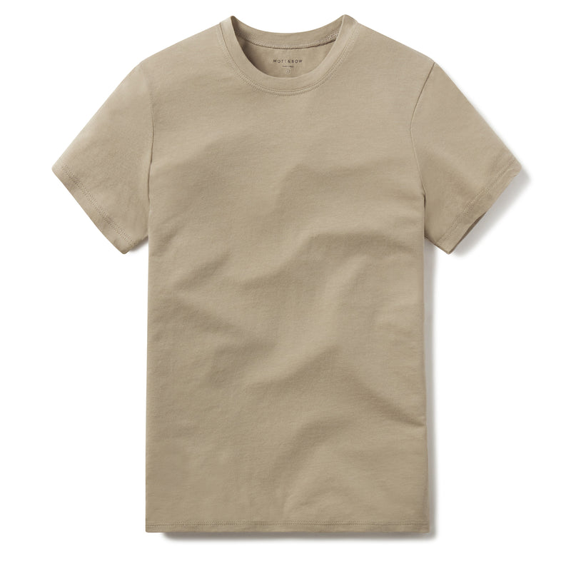Women wearing Olive Fitted Crew Marcy Tee