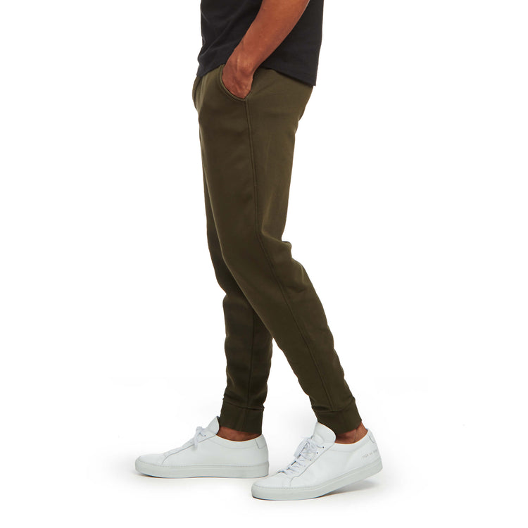 Men wearing Military Green The French Terry Sweatpant Hooper