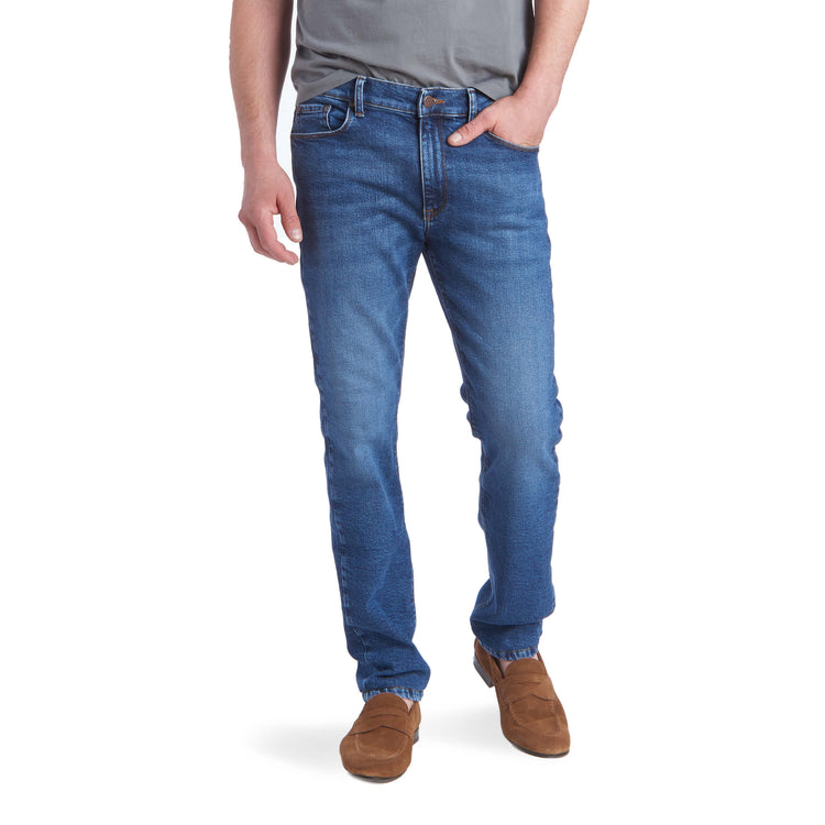 Men wearing Bleu Médium Slim Grand Jeans