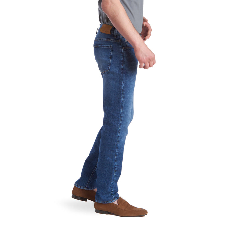 Men wearing Bleu Médium Slim Grand Jeans