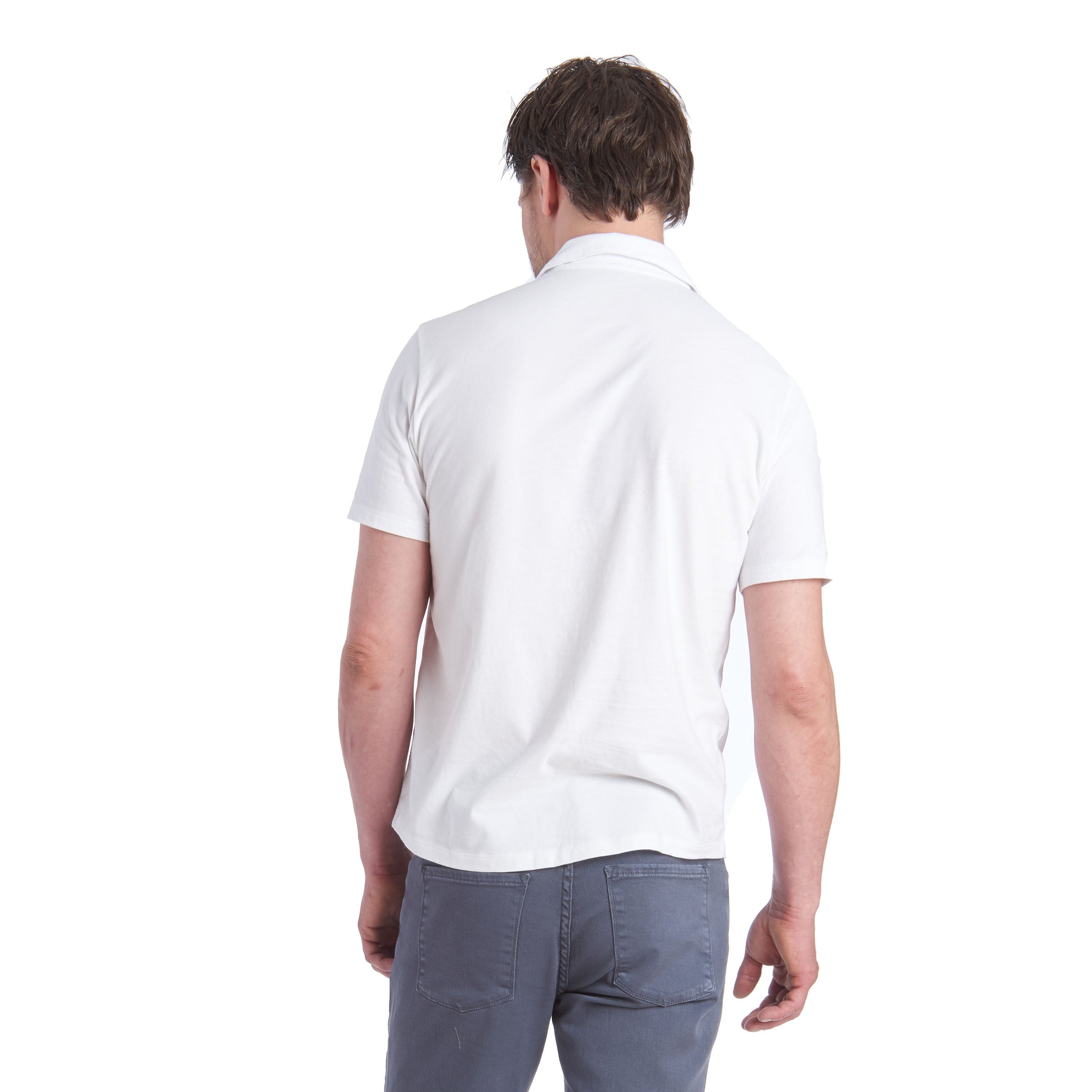 Men wearing Blanc Jersey Sueded Polo