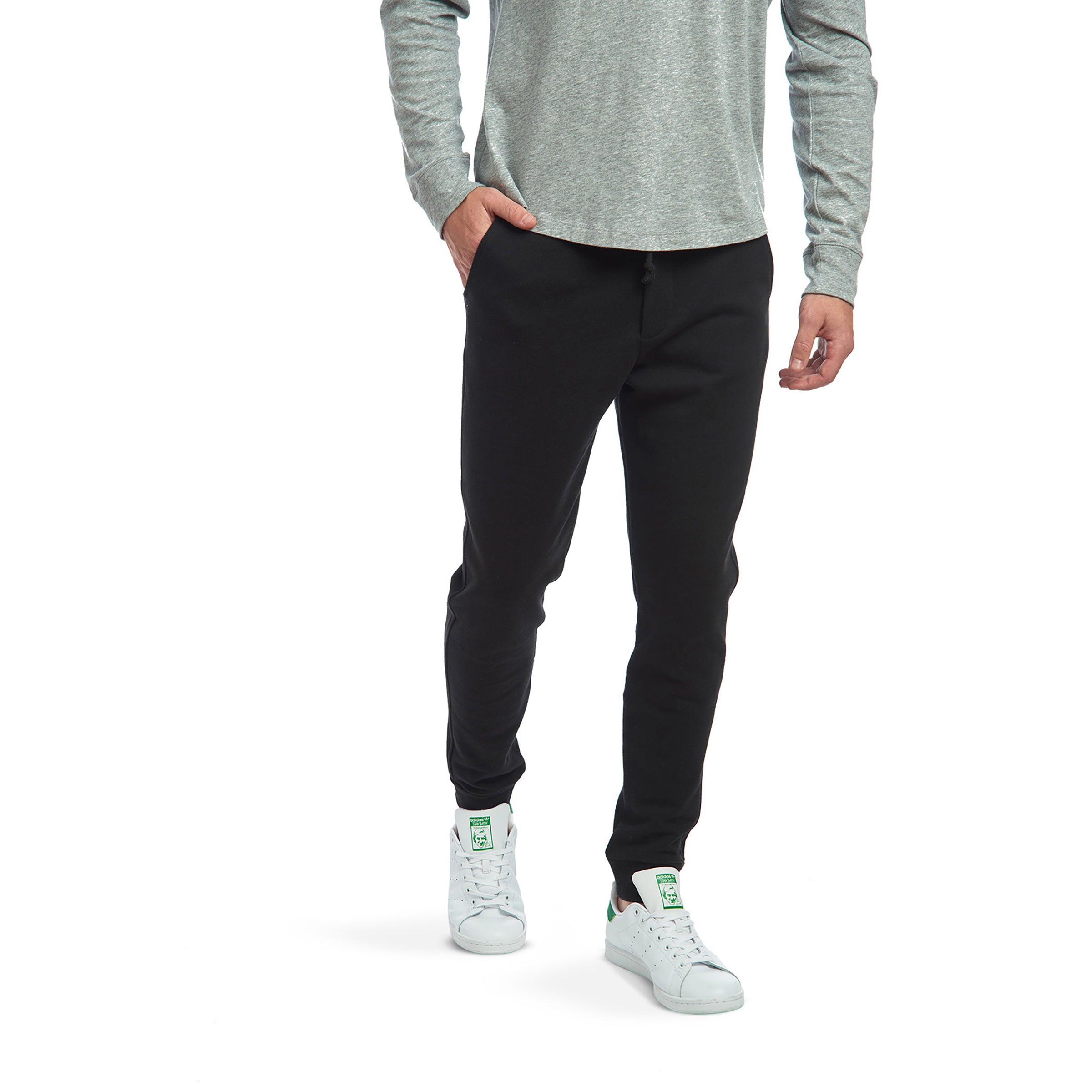 Men wearing Black The French Terry Sweatpant Hooper
