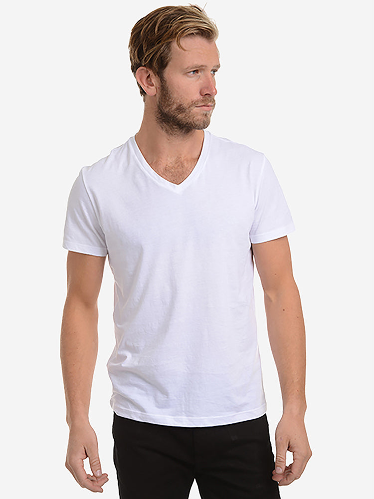  wearing Black Classic V-Neck Driggs Tee - Pre Order