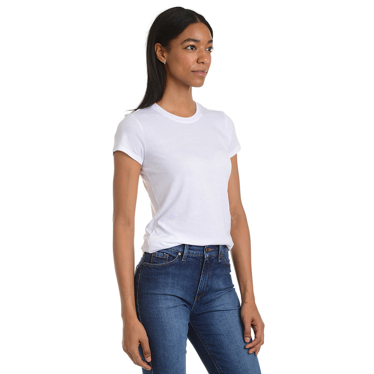 Women wearing Blanco Fitted Crew Marcy Tee