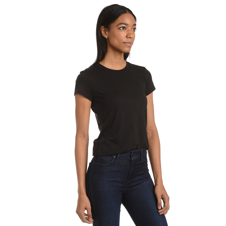 Women wearing Noir Fitted Crew Marcy Tee