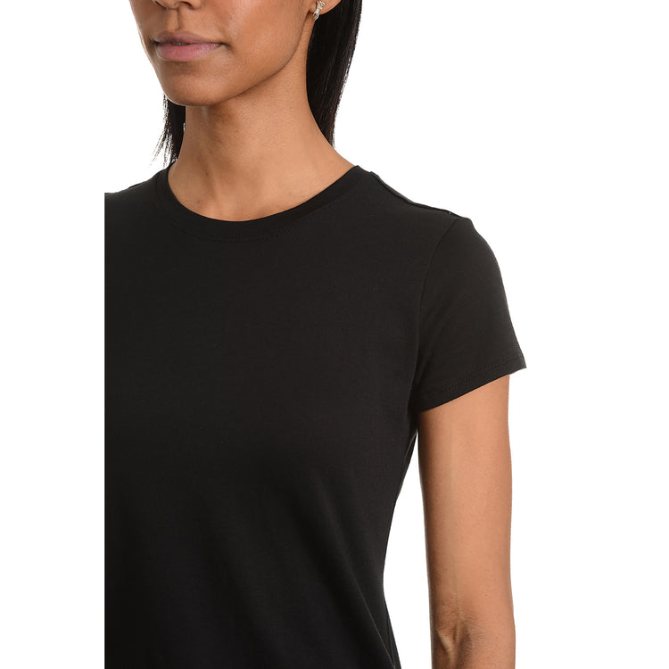 Women wearing Black Fitted Crew Marcy Tee