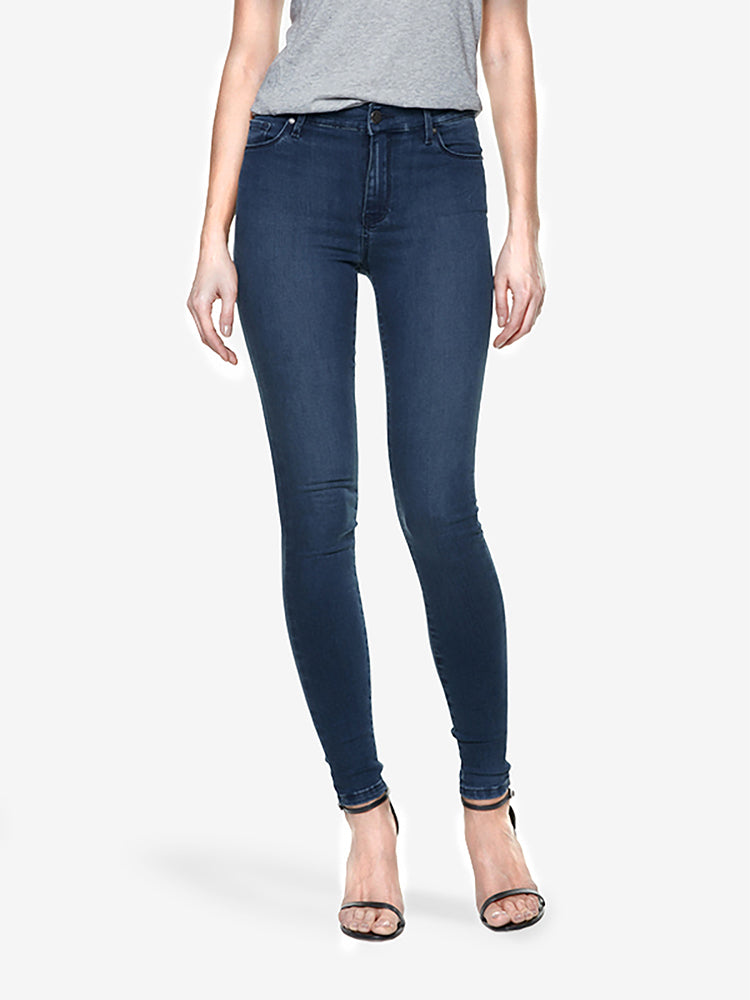 Women wearing Bleu Médium High Rise Skinny Ann Jeans