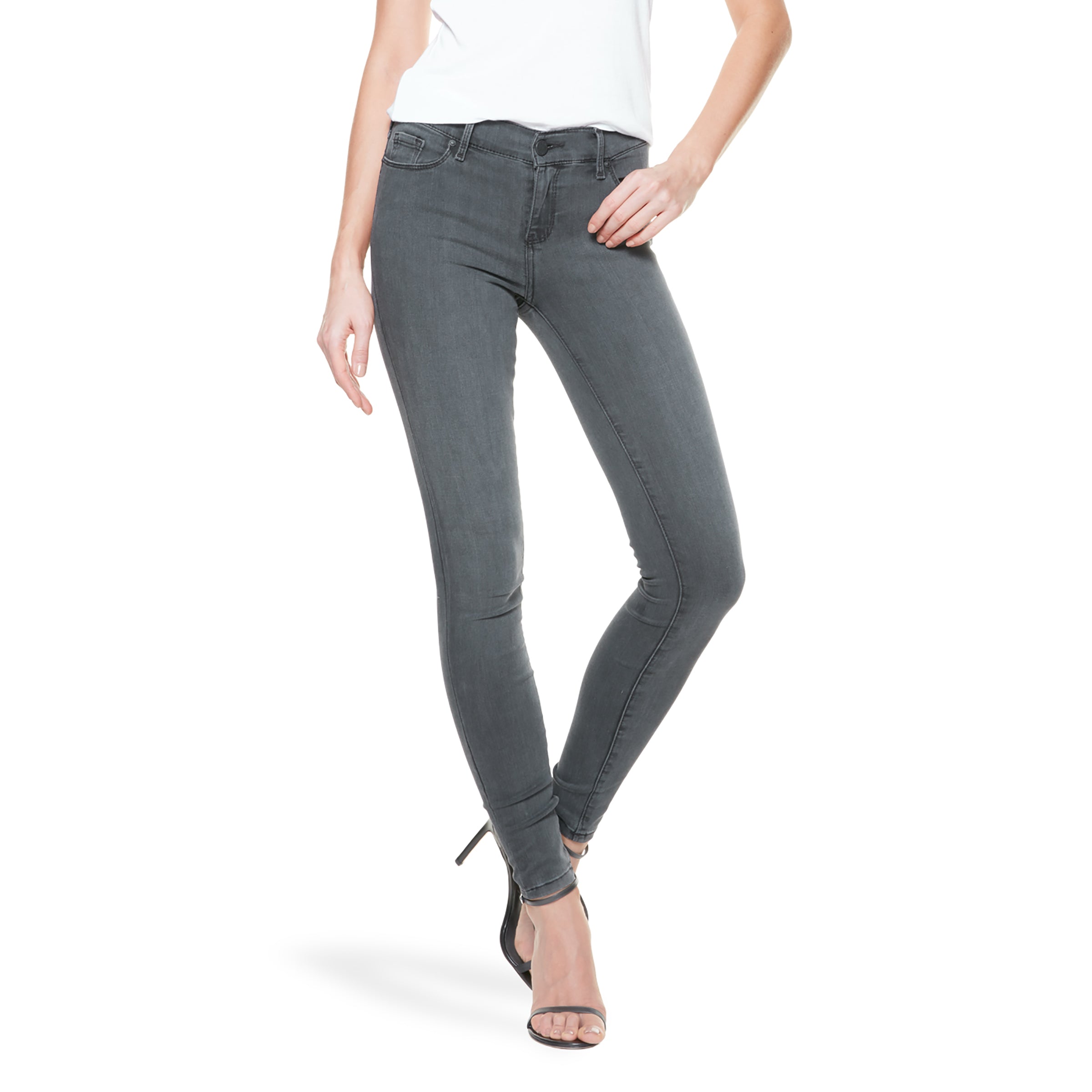 Women wearing Gris medio Mid Rise Skinny Orchard Jeans
