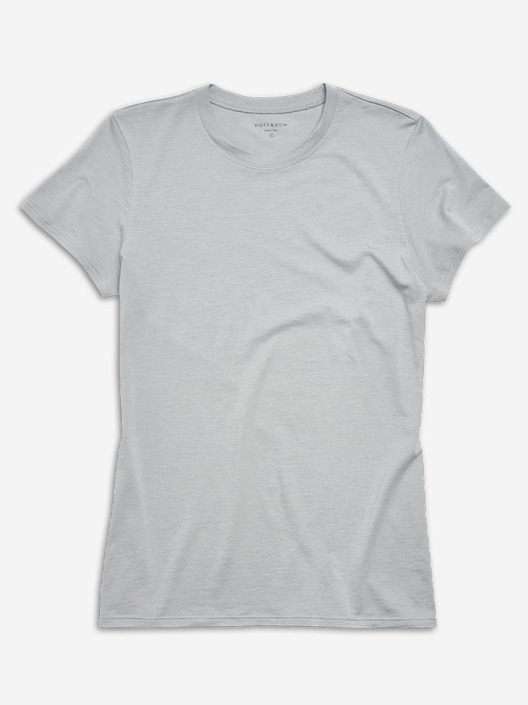 Women wearing Light Gray Fitted Crew Marcy Tee