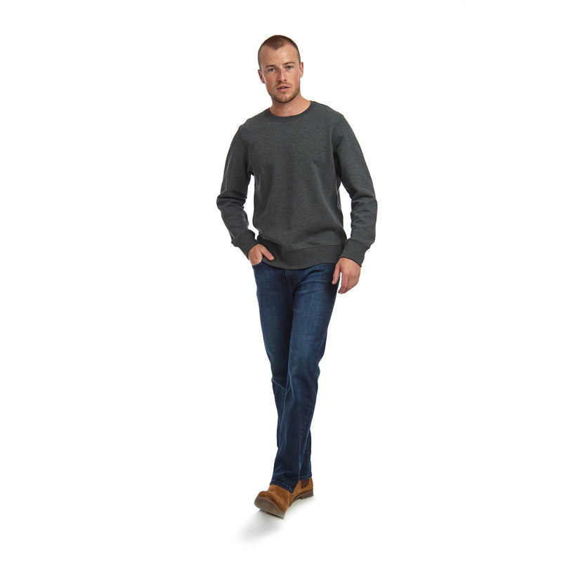 Men wearing Charcoal Heather The French Terry Sweatshirt Hooper